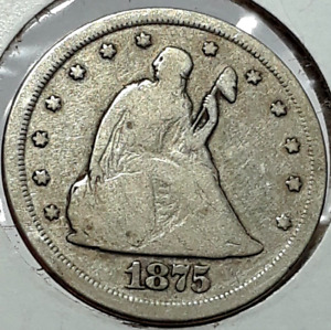 1875-S Twenty Cent Piece Circulated Condition