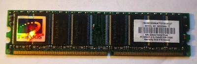 RAM DDR 256 MB PC-3200 400MHz CL2.5 TWINMOS M2G9I08A-TT - Immagine 1 di 2