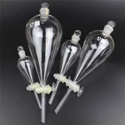 60ml - 1000ml Glass Separatory Funnel with PTFE Glass Piston Lab Glassware ca - Image 1 of 4