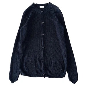 Margaret Howell 100% Linen Knit Cardigan 3L Dark Navy Large Size F/S - Picture 1 of 10