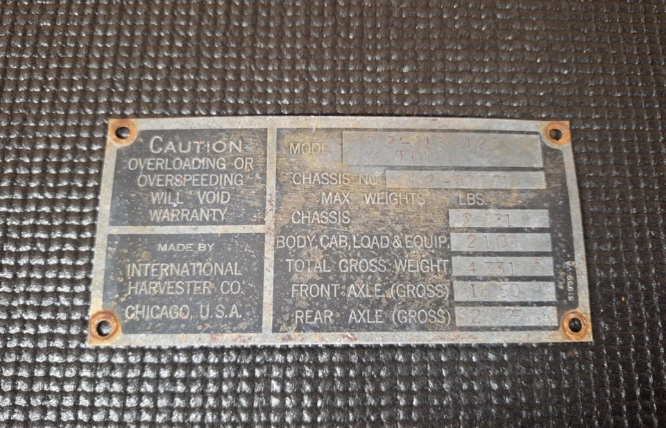Camioneta pickup International 1937-1940 etiqueta 1938 1939 ENVÍOS A TODO EL MUNDO Foto 1 de 3