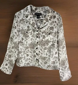 Norton McNaughton Damen 14 Jacke Oberteil braun Blumenmuster klassisch Schößchen Karriere Büro - Bild 1 von 12