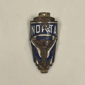 Norta Junior Cycles Bicycle Enameled Head Badge Belgium Vintage - Picture 1 of 3