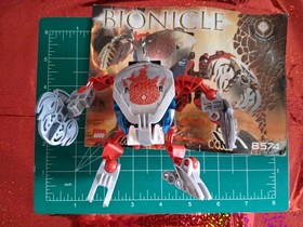 LEGO BIONICLE BOHROK TAHNOK-KAL 8574COMPLETE FIGURE BO KRANA WITH MANUAL