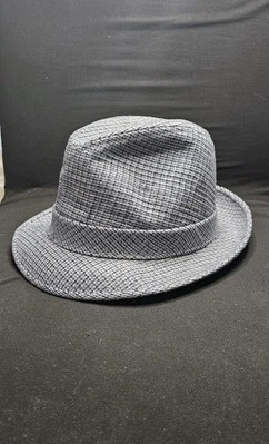 Vintage Dobbs Fifth Avenue New York Wool Tweed Fedora Grey & Navy  Size 7 1/8 - Image 1 of 4