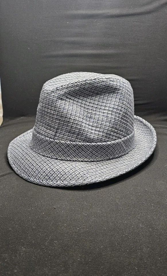 Vintage Dobbs Fifth Avenue New York Wool Tweed Fedora Grey & Navy  Size 7 1/8 - Image 1 of 4