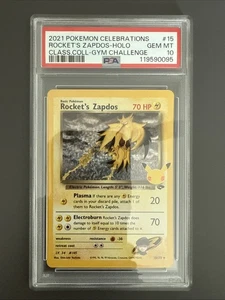 Rocket's Zapdos 15/132 Celebrations: Classic Collection Holo Pokemon TCG -PSA 10 - Picture 1 of 2