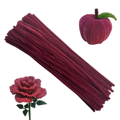 Pfeifenputzer-Kit Chenilledraht 100 Stück Weinrot für DIY-Bastelprojekte und - Bild 1 von 4