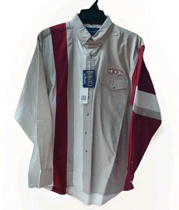 De Colección Wrangler Western Bonanza Para Hombres Rayas Abotonadas Manga Larga Talla Mediana Nuevo con Etiquetas - Imagen 1 de 13