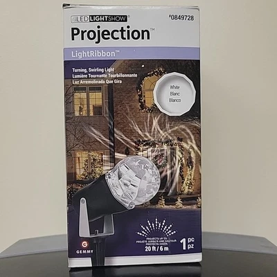 Gemmy Christmas Outdoor LED Light Show Projection White 0849728 New Light Ribbon - Image 1 of 4
