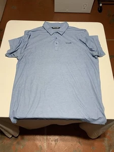 Travis Mathew Poloshirt blau Herren XL gestreift Performance Golf - Bild 1 von 6