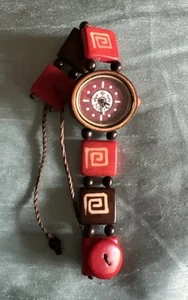 Vintage NATIVO Womens WOODEN Watch & Band Handmade RARE “New Battery “ Runs Well - Picture 1 of 12
