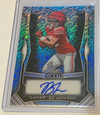 2025 Leaf Metal Lamar Bo Jackson 签名蓝色 #'ed 25/35 俄亥俄州! — 第 1/2 张图片