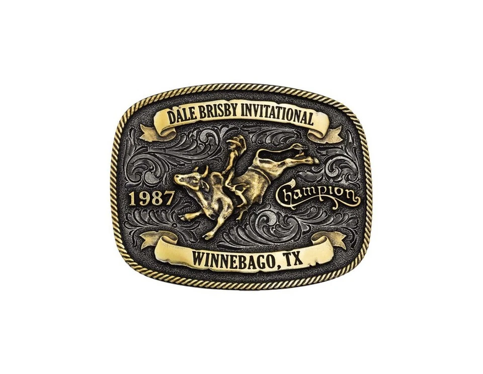 Montana Silversmiths Belt Buckle Brisby Bull Rider Silver A801DB