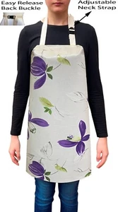 Handmade Flowers Leaves Waterproof PVC Coated Wipe Clean Aprons - Code: C86-2 - Picture 1 of 2