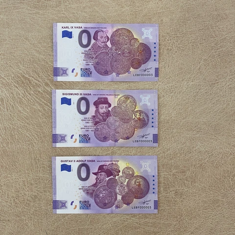 Zero Euro Souvenir Suomi Finland 2020 LEBF 000003 Set of 3 Matching Numbers Cover