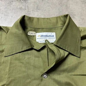 Vintage 60’s Manhattan Docoma 🇺🇸 Loop Collar L/S Button-Up Rockabilly Shirt S - Picture 1 of 4