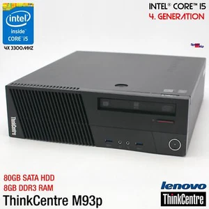 IBM LENOVO THINKCENTRE M93P SFF CORE I5-4590 COMPUTER PC WINDOWS 10 80GB 8GB RAM - Picture 1 of 7