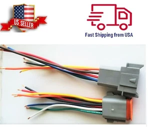 16 AWG Assembled Deutsch 8 Pin waterproof connector 6" wire - Picture 1 of 1