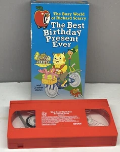 Richard Scarry's The Best Birthday Party Ever VHS Kassette Video Kinder Rotkassette RAR! - Bild 1 von 13