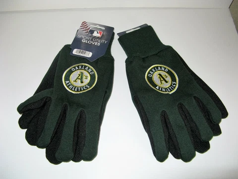TWO (2) PAIR OF OAKLAND ATHLETICS, SPORT UTILITY GLOVES FROM FOREVER COLLECTABLE Cover