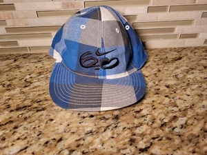 Nike 6.0 Hat Blue White Grey Plaid Flat Bill Cap Hat Boys Size 4-7 Youth - Picture 1 of 13