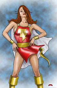 Mary Marvel DC Comics Kunst Superman Shazam sexy 11x17 Pinup Druck Dan DeMille - Bild 1 von 1