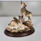Country Artists Wolf Pair Sculpture 1994 Hand Crafted England #CA644 K. Sherwin