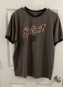 Majestic Detroit Tigers Tee MLB Genuine Mds Gray with NavyTrim Size Youth XL - Picture 1 of 4