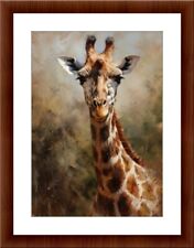 giraffe, digital painting, A4 print posters pictures home decor gifts art
