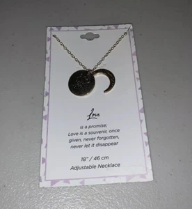 Fashion Jewelry 18” Necklace Chain Love You To The Moon And Back Charms Gold New - Picture 1 of 2