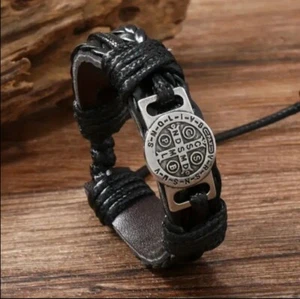 Surf Genuine Leather Bracelet Wristband Bangle Punk Beaded Wrap Mens Women Gifts - Picture 1 of 4