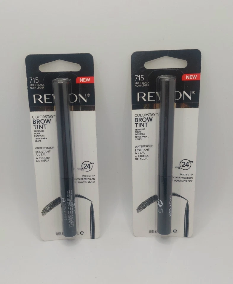 LOT OF 2 Revlon ColorStay Brow Tint 715 Soft Black Up to 24 hrs. NEW - Image 1 of 1
