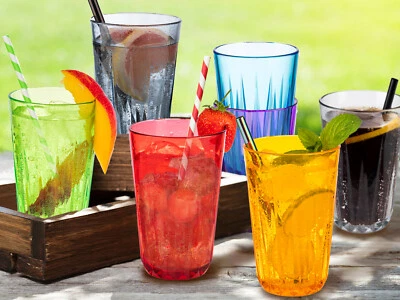 Bruchsichere Tritan Trinkgläser, Mehrwegbecher Camping, Kindergläser für Garten - Bild 1 von 4