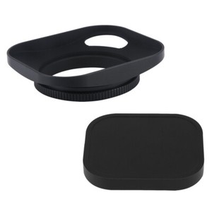 46mm Square Screw-in Lens Hood for Leica Rangefinder Camera with E46 Lens Black