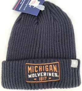 NEW Michigan Wolverines Navy Champion Beanie Stocking Cap Hat Adult OSFM - Picture 1 of 9