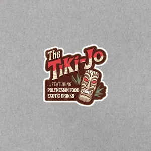 The Tiki-Jo: Polynesian Food & Exotic Drinks Sticker - Tiki Bar Decor #3915 - Picture 1 of 1