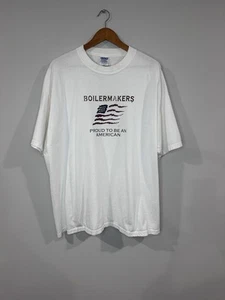 Vintage 90s Purdue Boilermakers T-Shirt Flag USA Men’s XXL Proud To Be American - Picture 1 of 10