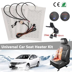 4Pads Universal Auto 3 Level Carbon Fiber Car Seat Heater Heated Warmer 12V Kits - Picture 1 of 11