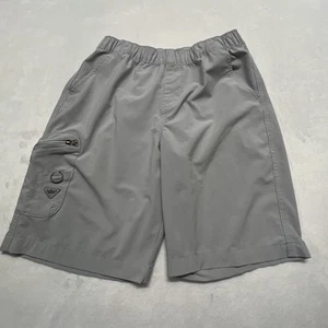 Columbia PFG Youth Bpus L 12 / 14  Shorts Solid Gray Outdoor Fishing Pull On - Picture 1 of 10