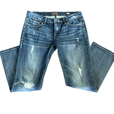 Jeans Cult of Individuality Rogan Capri TAMANHO 29 desgastado lavagem média cintura baixa  - Imagem 1 de 4