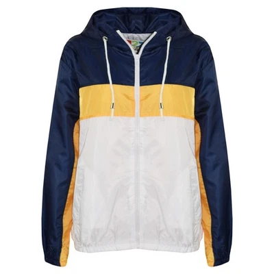 Niños Niños Niños Niñas Cortavientos Bloque Contraste Chaquetas con Capucha Lluvia Mac Impermeable 5-13 Foto 1 de 2