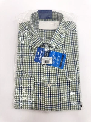 Camisa de vestir Haggar Premium cómoda calce ajustado para hombre salvia guinga 14-14,5 32-33 nueva con etiquetas Foto 1 de 4