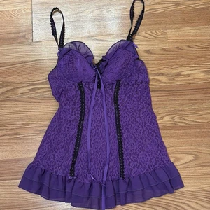Seductive Wear By Cinema Etoile Baby Doll Lace Chemise Lingerie Size Medium - Picture 1 of 4