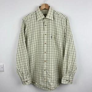 Barbour Tattersall Shirt Mens Medium Green Cotton Twill Country Outdoor Check - Picture 1 of 18