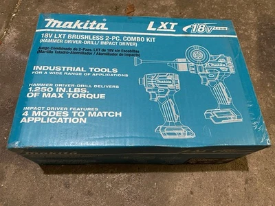 Makita XT297T 18V LXT 1/2" Hammer Drill Driver & Impact Driver Combo Kit New - Image 1 of 3