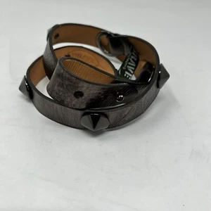 Vintage Brave Beltworks 90's Women’s 32 Studded Belt Metallic Italian Leather - Picture 1 of 12