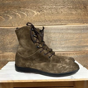Moreschi Leder Wildleder braun klassische Stiefel Made in Italy Schnürstiefel Größe 11 US - Bild 1 von 14