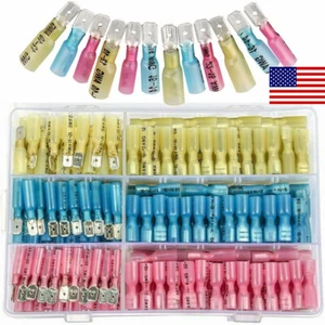 220pcs Waterproof Heat Shrink Spade Male & Female Wire Terminals Connectors Kit - Picture 1 of 12