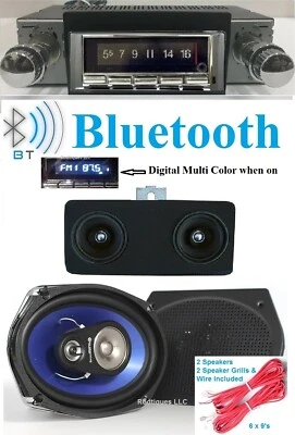 1966-67 Chevelle El Camino Malibu Bluetooth Radio 6x9's  Dash Speaker NO AC 740 - Image 1 of 3